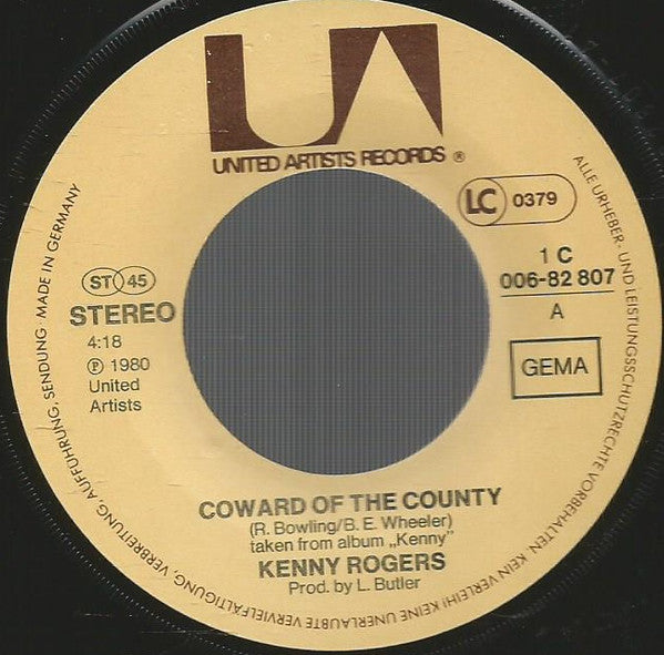 Kenny Rogers : Coward Of The County (7", Single)