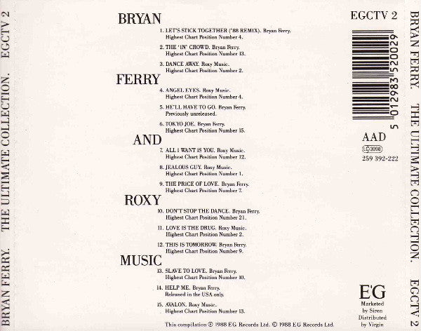 Bryan Ferry / Roxy Music : Bryan Ferry - The Ultimate Collection With Roxy Music (CD, Comp)
