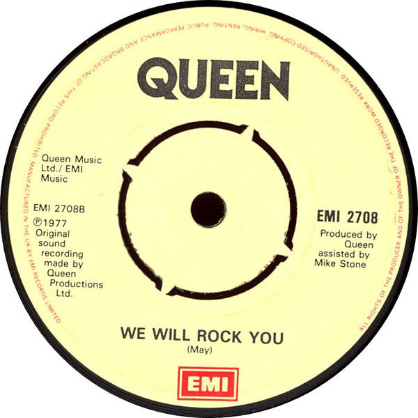 Queen : We Are The Champions (7", Single, RP, Yel)