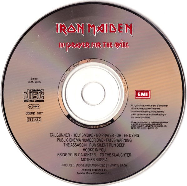 Iron Maiden : No Prayer For The Dying (CD, Album)