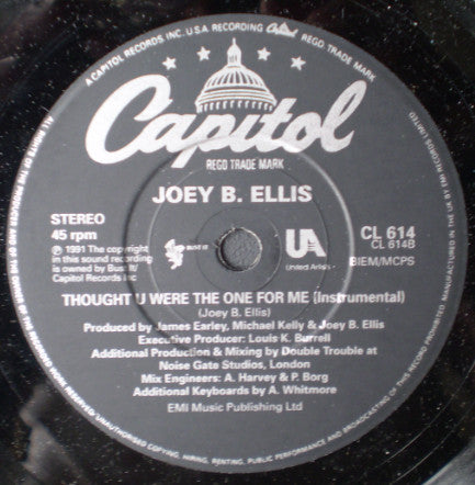 Joey B. Ellis : Thought You Were The One For Me (7", Single)