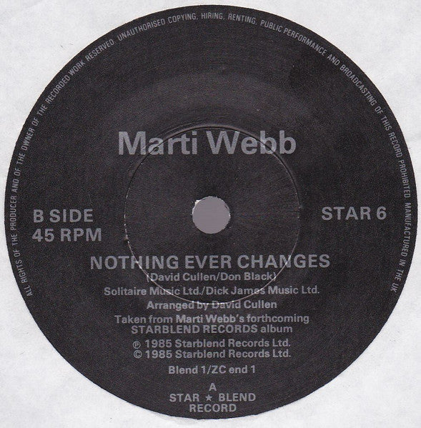 Marti Webb : Ben (7", Single)