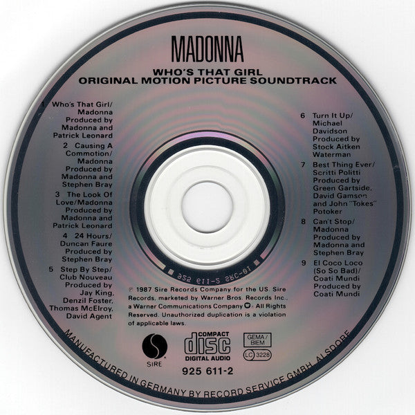 Madonna : Who's That Girl (Original Motion Picture Soundtrack) (CD, Album)