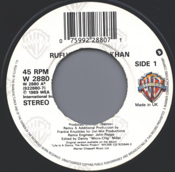 Rufus & Chaka Khan : Ain't Nobody (Remix) (7", Single)