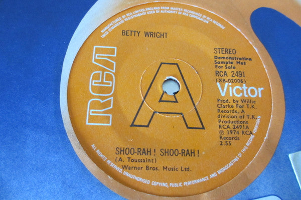 Betty Wright : Shoorah! Shoorah!  (7", Single, Promo)