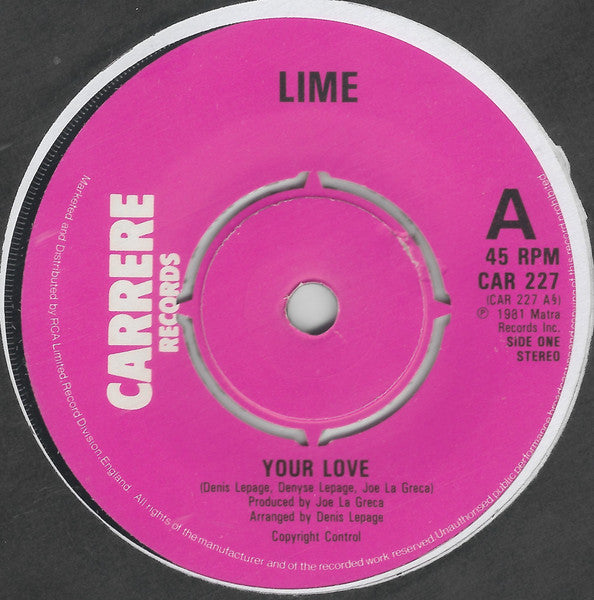 Lime (2) : Your Love (7")