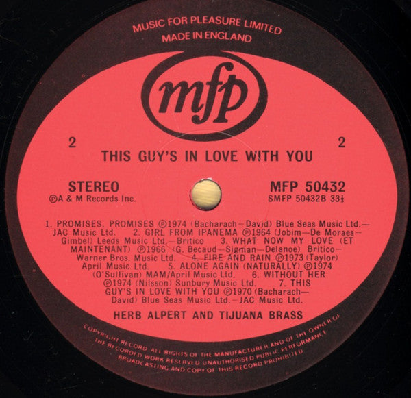 Herb Alpert & The Tijuana Brass : This Guy's In Love With You (LP, Comp, RE, RP)