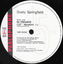 Dusty Springfield : In Private (12", Single)