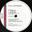 Dusty Springfield : In Private (12", Single)