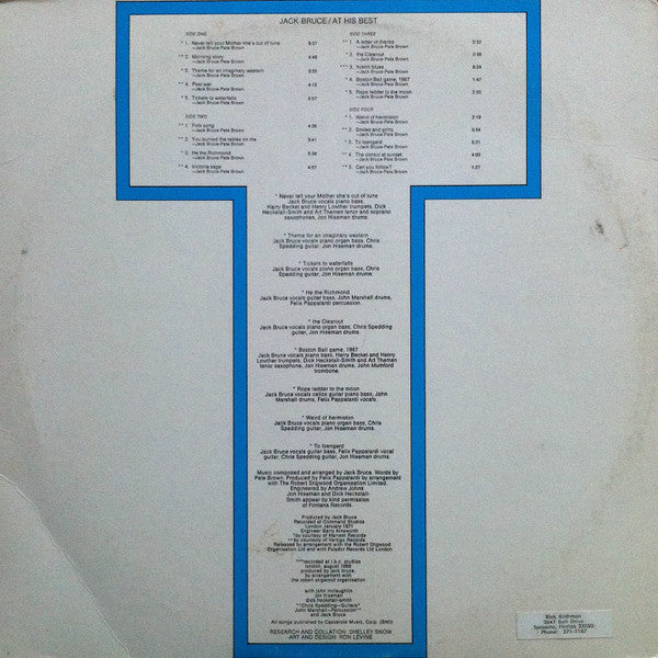 Jack Bruce : At His Best (2xLP, Comp, Scr)