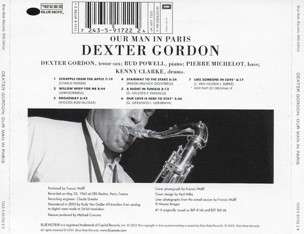 Dexter Gordon : Our Man In Paris (CD, Album, RE, RM)