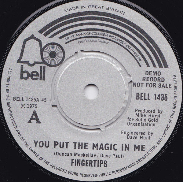 Fingertips (2) : You Put The Magic In Me (7", Single, Promo)