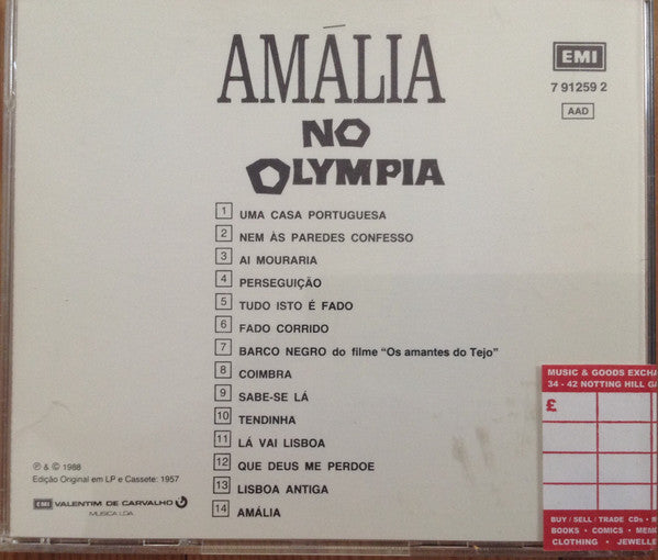 Amália Rodrigues : Amália No Olympia (CD, Album, RE)