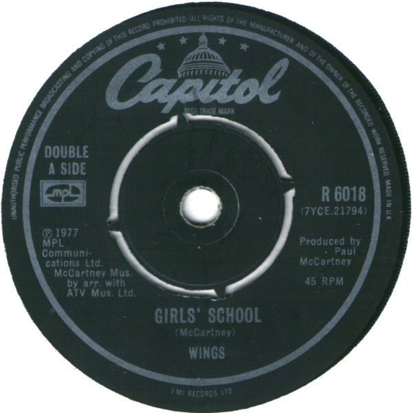 Wings (2) : Mull Of Kintyre / Girls' School (7", Single)