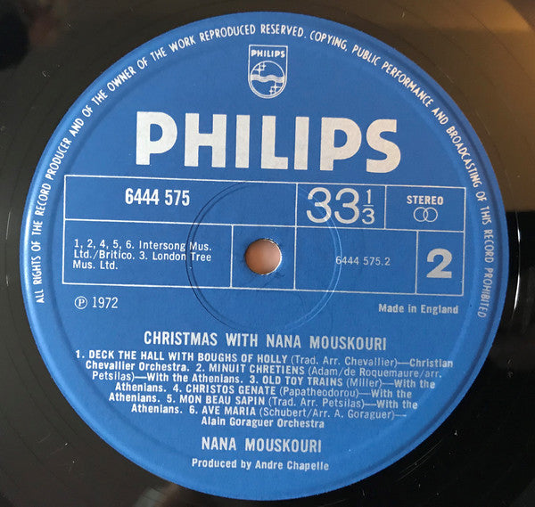 Nana Mouskouri : Christmas With Nana Mouskouri (LP, Album)