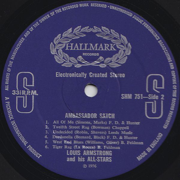 Louis Armstrong And His All-Stars : Ambassador Satch (LP, Album, Mixed, RE)