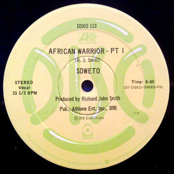 Soweto (2) : African Warrior (12", Promo)