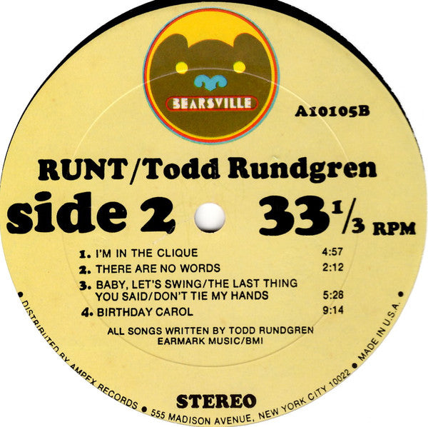 Todd Rundgren : Runt (LP, Album, RE)