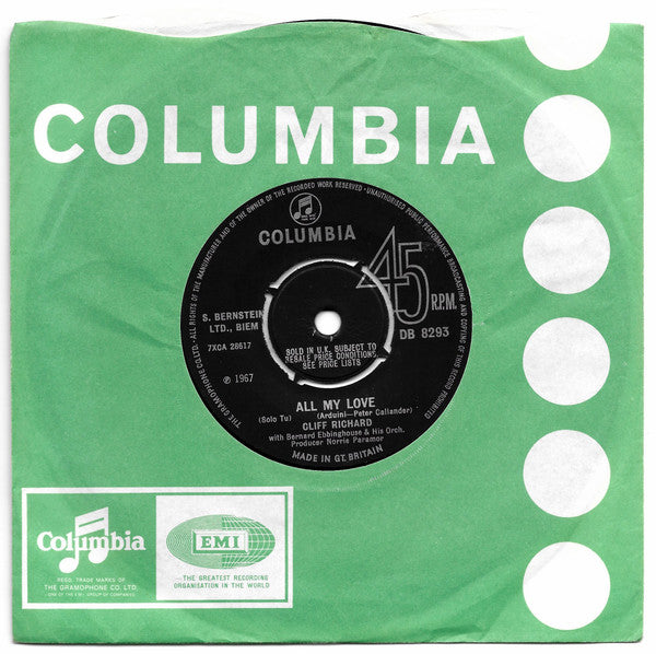 Cliff Richard : All My Love (7", Single, Kno)