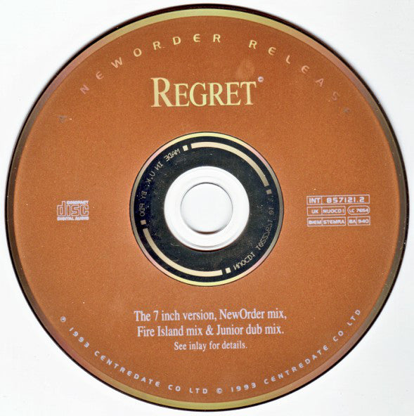 New Order : Regret (CD, Single, PDO)