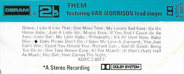 Them (3) Featuring Van Morrison : Them Featuring Van Morrison (Lead Singer) (Cass, Comp)