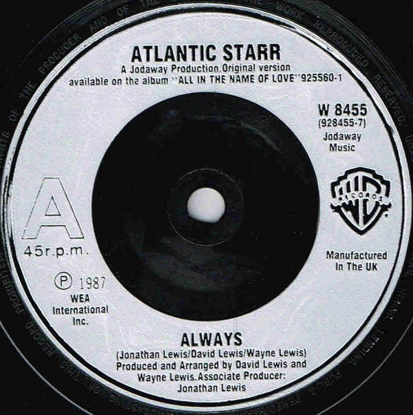 Atlantic Starr : Always (7", Single, Sil)