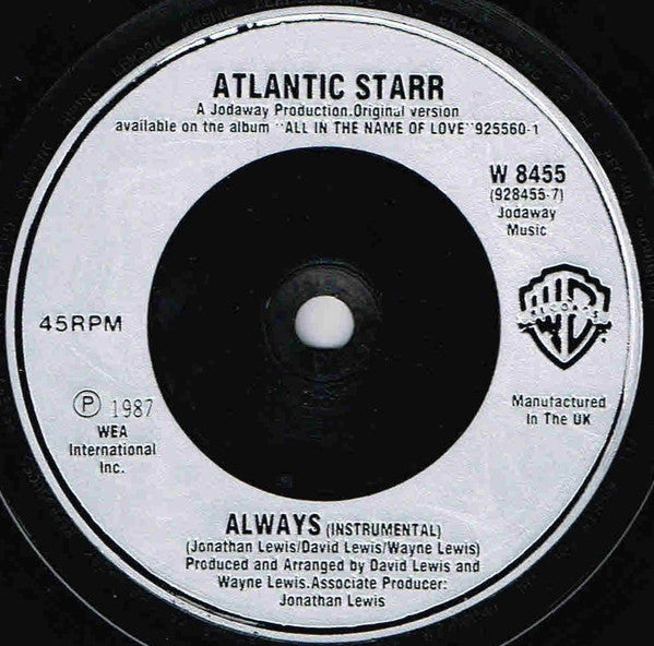 Atlantic Starr : Always (7", Single, Sil)