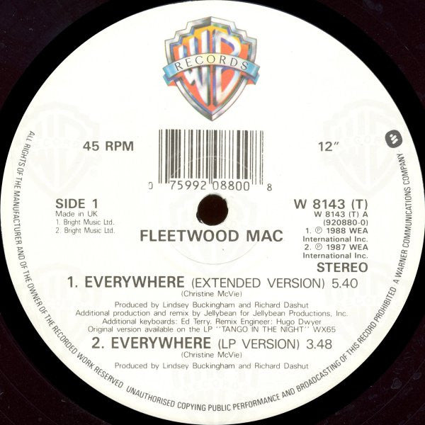 Fleetwood Mac : Everywhere (12", Single)