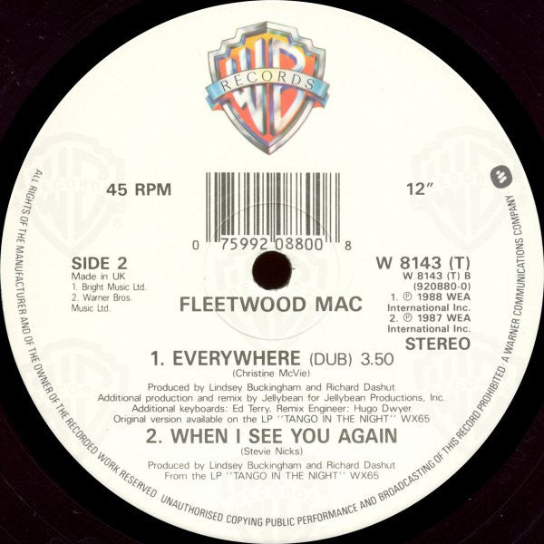 Fleetwood Mac : Everywhere (12", Single)