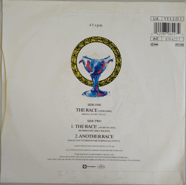 Yello : The Race (7", Single, RE, Yel)