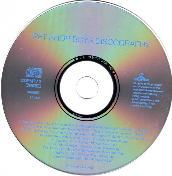 Pet Shop Boys : Discography (The Complete Singles Collection) (CD, Comp, EMI)