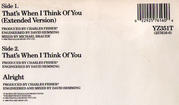 1927 : That's When I Think Of You (12")