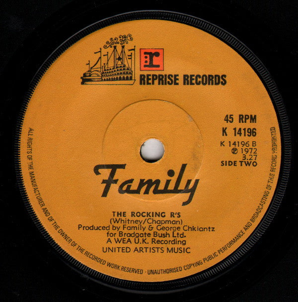 Family (6) : Burlesque / The Rocking R's (7", Sol)