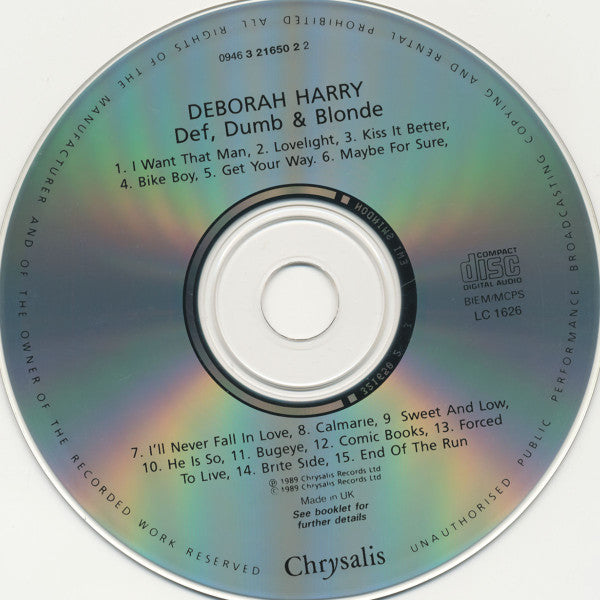 Deborah Harry : Def, Dumb, & Blonde (CD, Album)