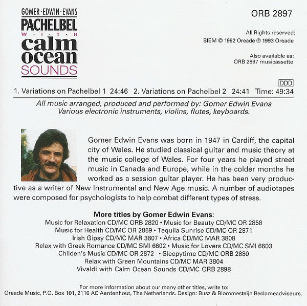 Gomer Edwin Evans : Pachelbel With Calm Ocean Sounds (CD)