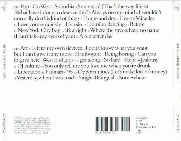 Pet Shop Boys : PopArt (The Hits) (2xCD, Comp, RE, RM)