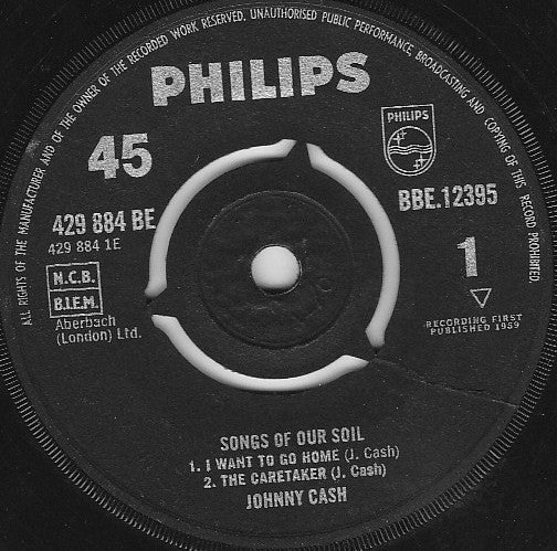 Johnny Cash : Songs Of Our Soil (7", EP)