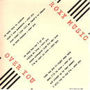 Roxy Music : Over You (7", Single, Bla)