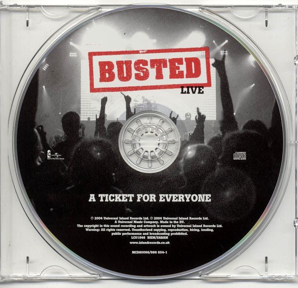Busted (3) : A Ticket For Everyone: Busted Live (CD, Album, S/Edition)