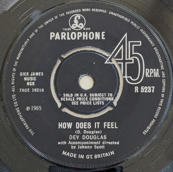 Dev Douglas : I Don't Know / How Does It Feel  (7", Mono)
