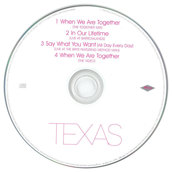 Texas : When We Are Together (CD, Single, Enh, CD1)