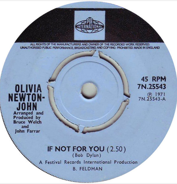 Olivia Newton-John : If Not For You (7", Single)