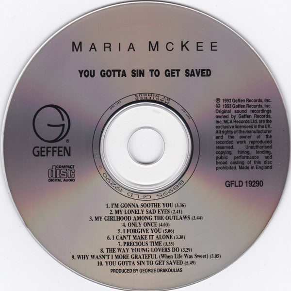 Maria McKee : You Gotta Sin To Get Saved (CD, Album, RE)