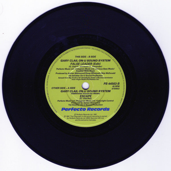 Gary Clail & On-U Sound System : Escape (7", Single, Pap)