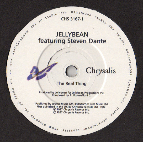 John "Jellybean" Benitez Featuring Steven Dante : The Real Thing (7", Single)