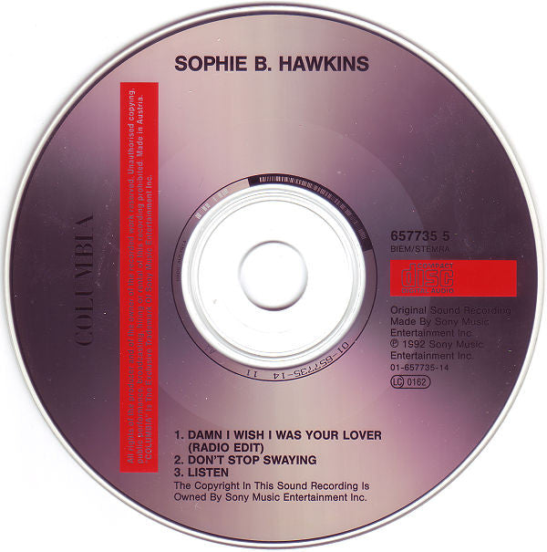Sophie B. Hawkins : Damn I Wish I Was Your Lover (CD, Maxi)