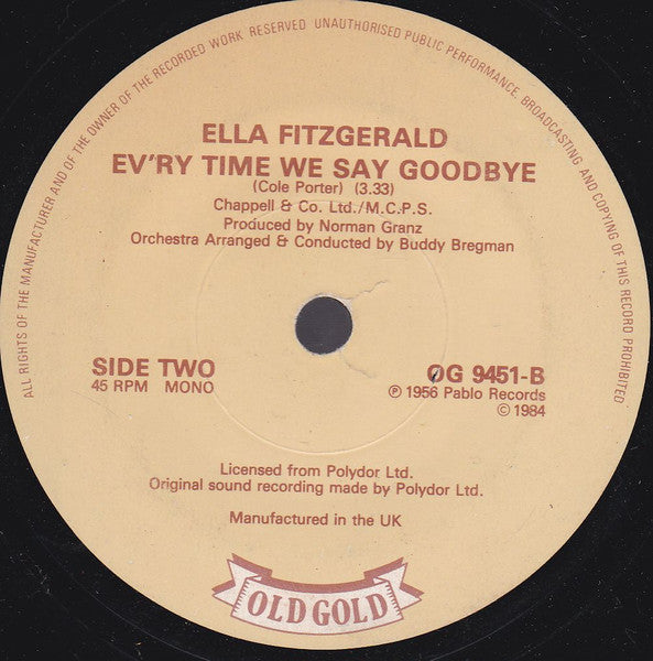 David Rose & His Orchestra / Ella Fitzgerald : The Stripper / Ev'ry Time We Say Goodbye (7", Single)