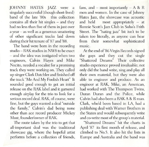 Johnny Hates Jazz : The Very Best Of Johnny Hates Jazz (CD, Comp)