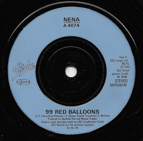 Nena : 99 Red Balloons (7", Single, Lig)