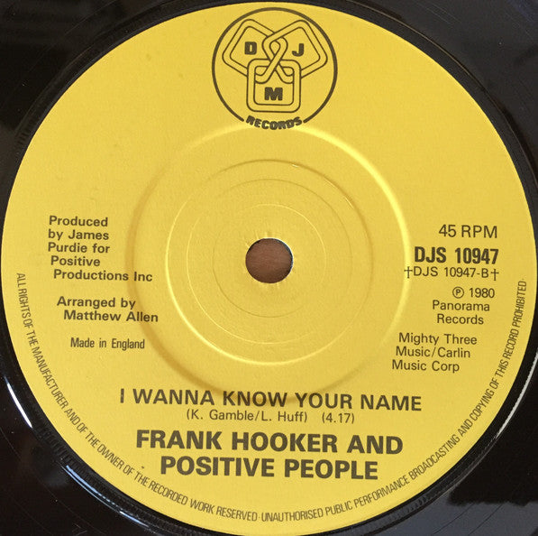 Frank Hooker & Positive People : This Feelin' (7", Single)
